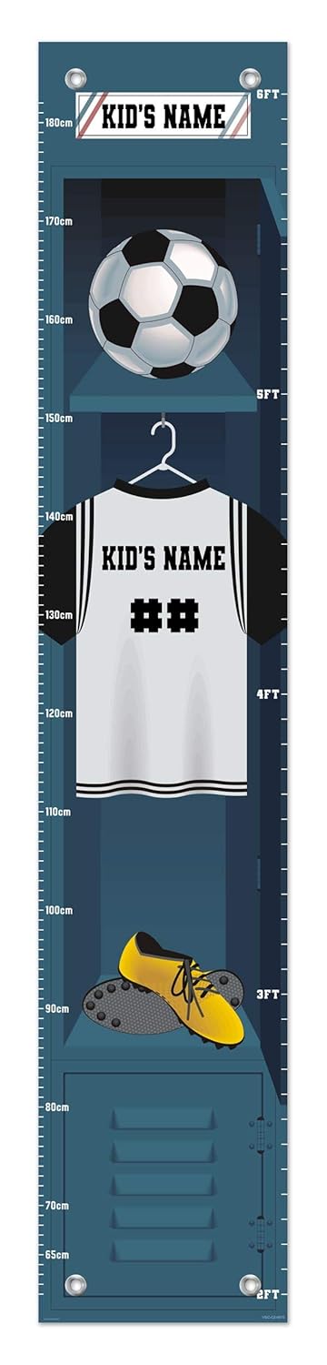 Personalized Gifts for Kids Sports Locker Themed Basketball Gifts 2-Pack Personalized Vinyl Growth Chart