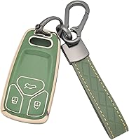 Vista 20 de Xotic Tech - Funda protectora de TPU con 3 botones de protección completa para llave sin llave, control remoto, con llavero compatible con Audi A3