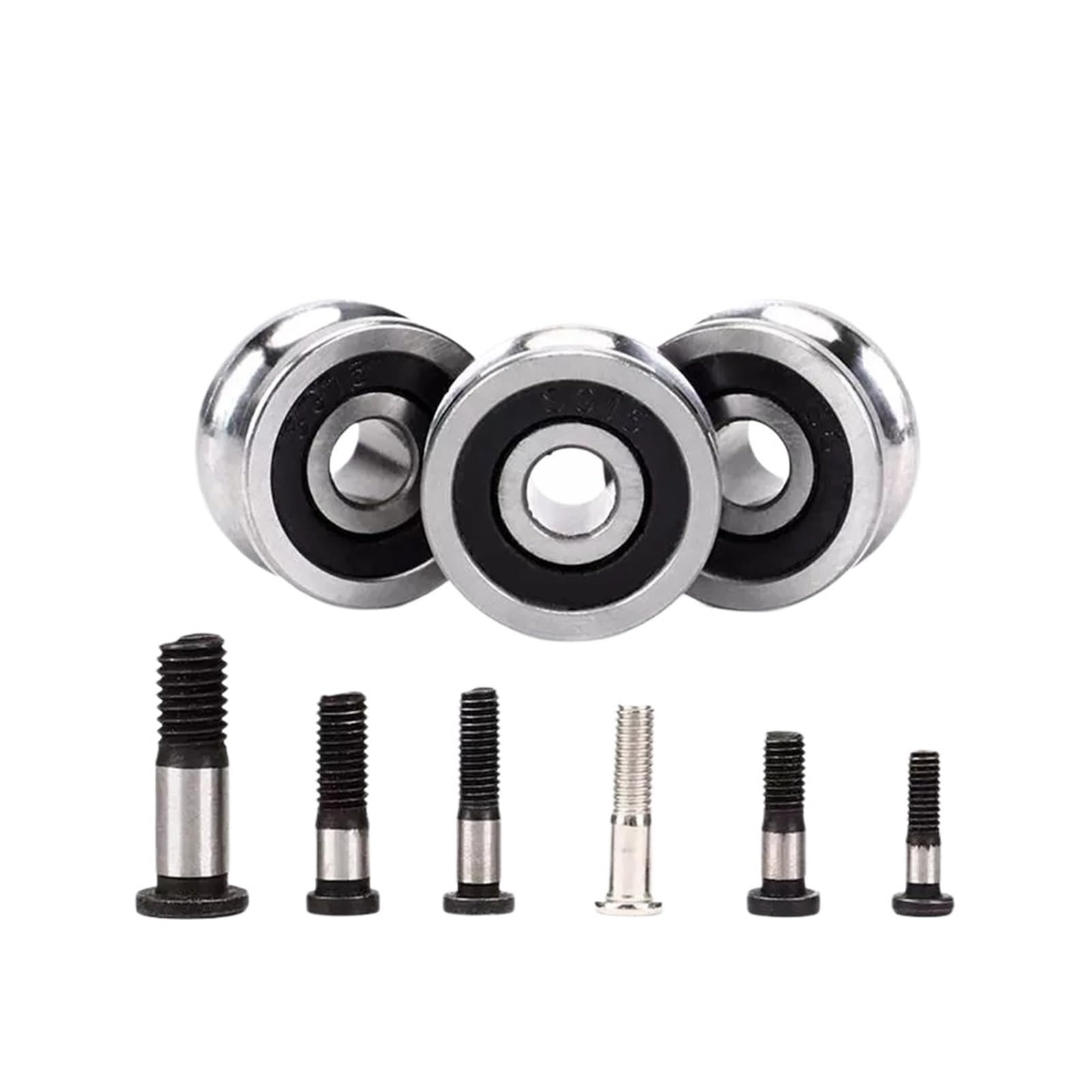 Paquete de 4 rodamientos de bolas de doble hilera de precisión en forma de U SG15 5X17X8MM con ranuras y tornillos SG15 SG15-M5-18(SG15-M5-18)