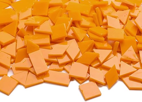 Vista 41 de Lanyani Azulejos de mosaico de vidrio para manualidades artísticas, 4 formas mixtas de vidrieras Tiffany, 200 piezas, Café