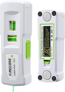 Magnetic Stud Finder with Laser, Firecore Stud Finder Wall Scanner with Laser Line and Bubble Vials for Hanging Frames Shelves Cabinets, Powerful Magnets Stud Finder Tool for Drywall and Wood