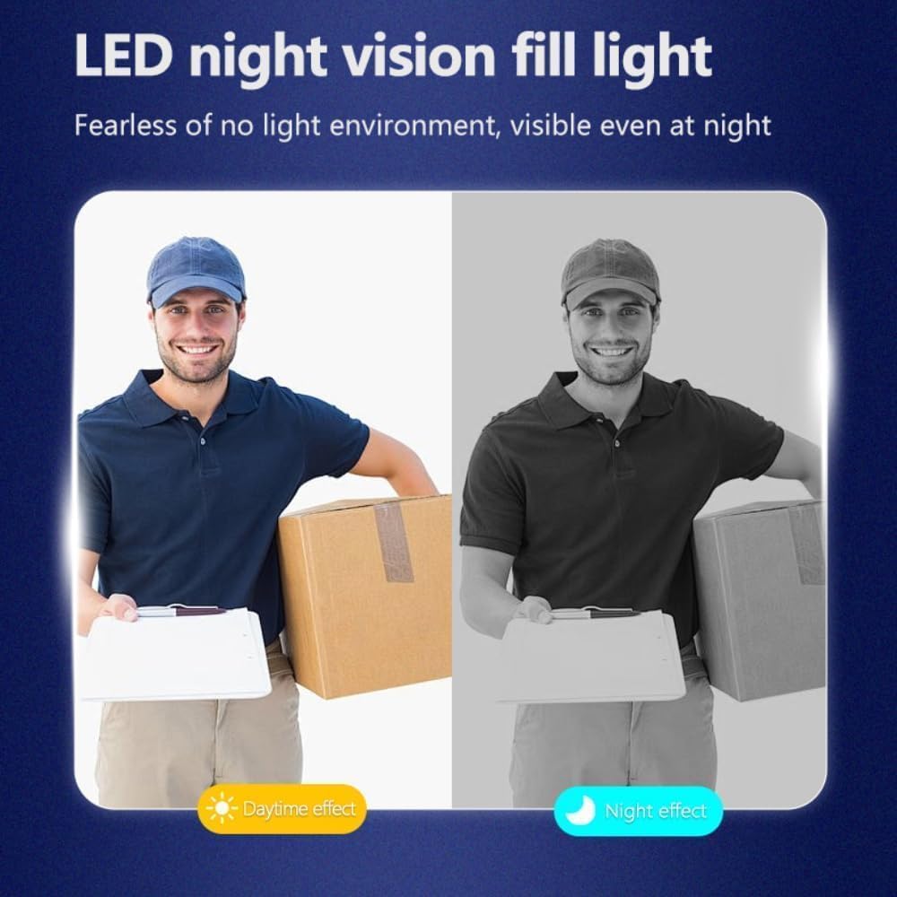 Doorbell Camera Wireless No Subscription Video Door Bell with Wired Screen Two-Way Audio 170° Angle Wide Camera Night Vision IP65 Waterproof for Outdoor No APP No WiFi,Easy to Use for Elder