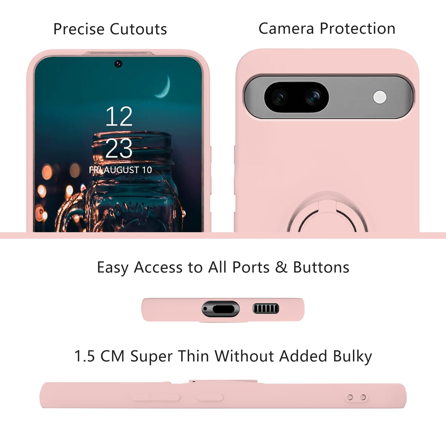 Compatible With Google Pixel 7a Case Shockproof with Ring Kickstand - Image 3