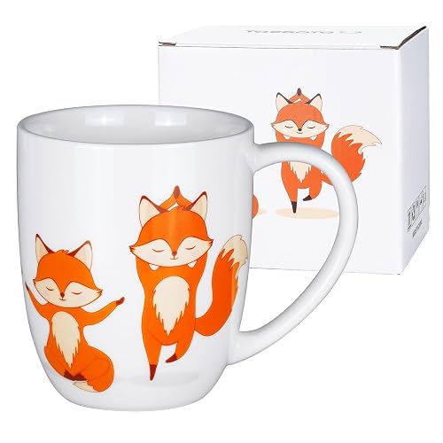 Fox Coffee Mug, Cute Woodland Design, 14 oz | Ceramic