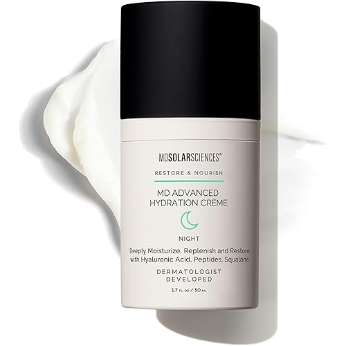 MDSolarSciences MD Advanced Hydration Crème | Time-Released Night Cream with Hyaluronic Acid, Peptides & Squalane | Intense Anti-Aging Hydration & Barrier Support | 1.7 oz