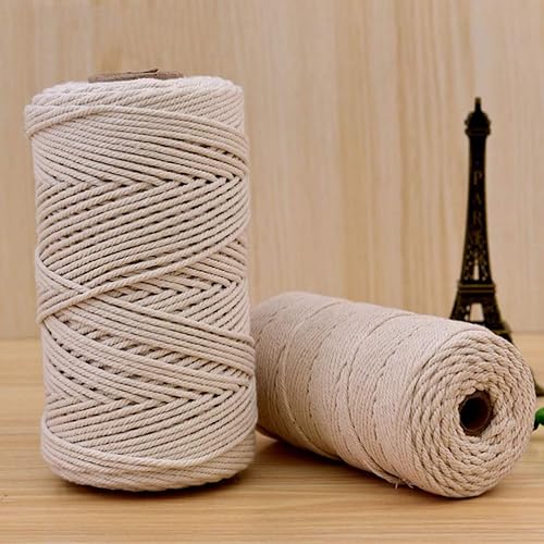 Miniatura 6 de Hemoton Cordón de hilo de algodón cuerda de macramé, cuerda de macramé, tapiz de hilo de algodón, cuerda de macramé para colgar plantas, suministros