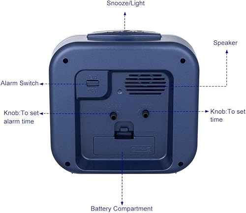 Miniatura 6 de Reloj despertador analógico silencioso de 5.5 pulgadas sin tictac, despertador suave, sonidos de pitido, aumento de volumen, funciones de repetición