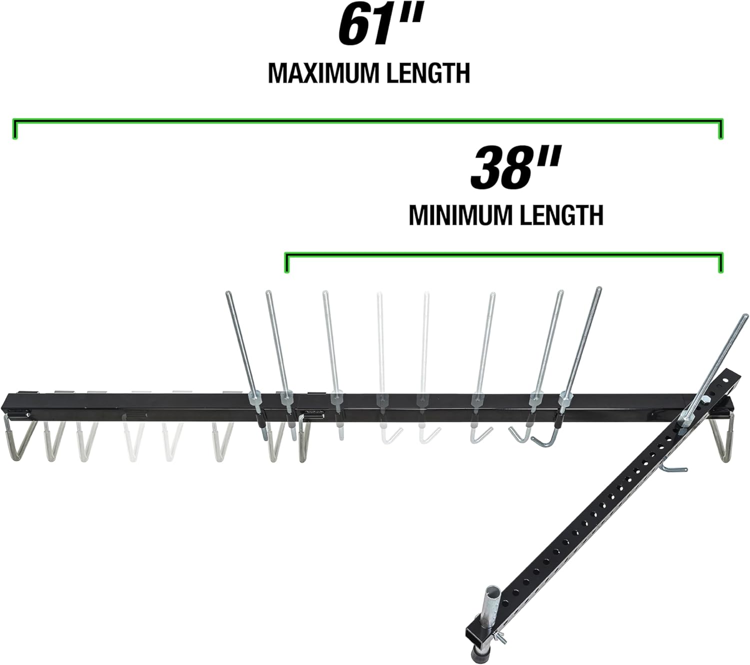 OEMTOOLS 24951 3 Point Engine Support Bar, Steel Construction, Transverse Engine Support Tool, Two Screw Hooks, Engine Bar Can Handle Off-Center Loads