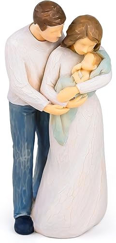 Miniatura 5 de AIDLNS Joy of Family - Figura coleccionable de 3, figura de familia de 3, regalo de aniversario, Navidad, cumpleaños para mamá, papá, recién nacido