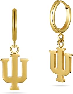 Stone Armory Earrings for Indiana University Jewelry Gifts for Women, Graduation – Stainless Steel Skin-Friendly Indiana Hoosiers Earrings 18K Gold Finish IU Hoops