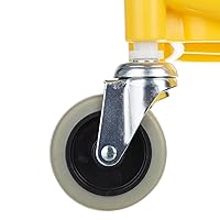 Vista 4 de Yaxa Basics Commercial Side Press Wringer Floor Cleaning Mop Bucket on Wheels, 35-Quart, Yellow