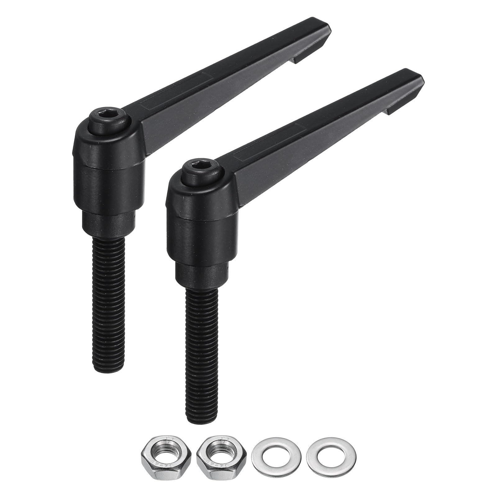 QUARKZMAN Handgrepen in hoogte verstelbaar, M10 x 50 mm, metrische schroefdraad met moeren, sluitringen, niveau-klemgreepset, handstiftknoppen, draaigreepgrepen, bouten met vergrendelingshendel, 2