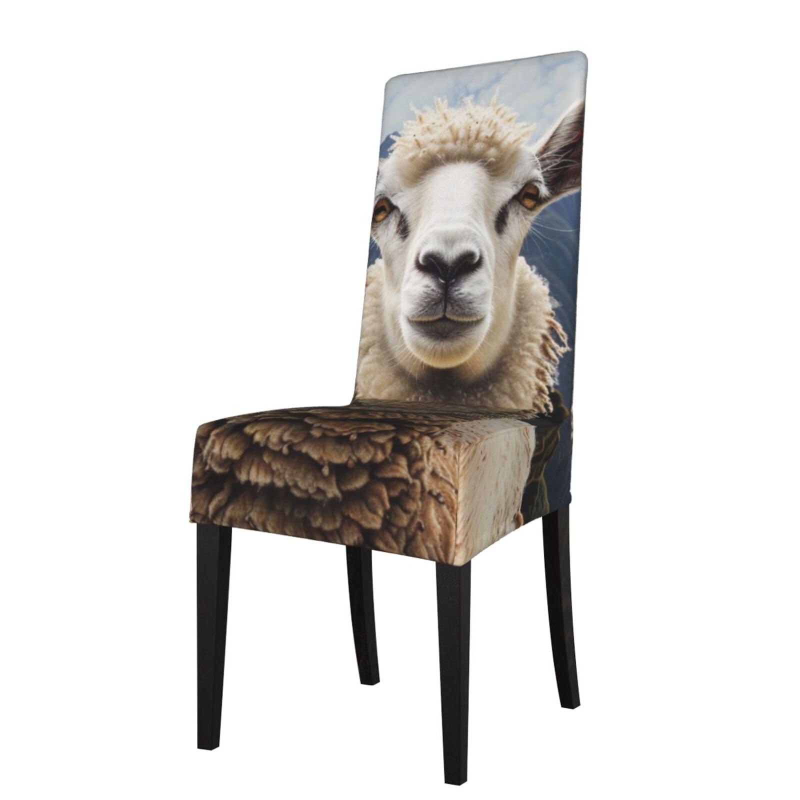 WPKJU Sheep Print Dining Chair Covers Removable Chair Seat Covers Decorative for Kitchen & Bar Stools