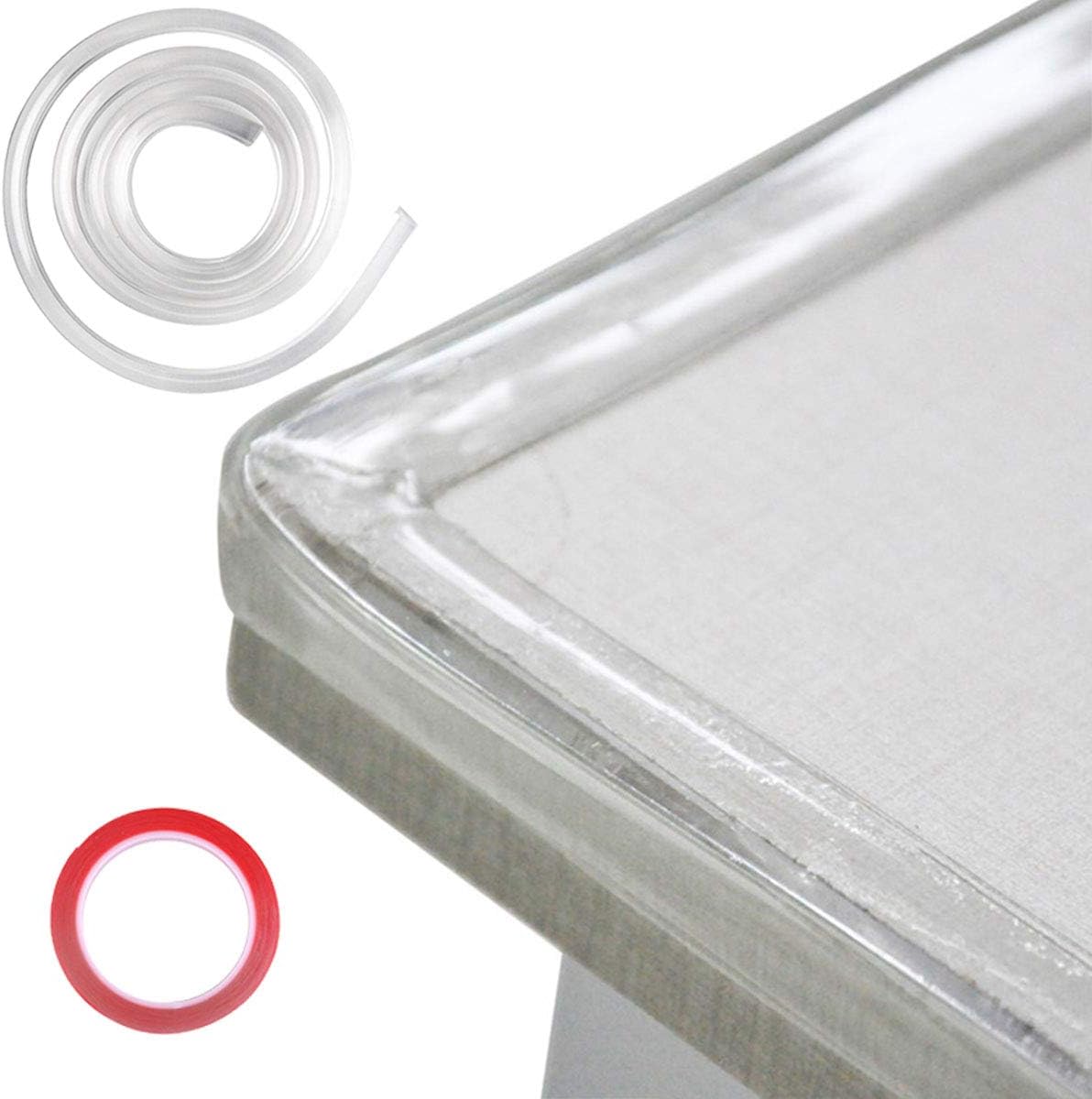 Furniture Table Edge Protectors, 20ft Transparent Corner Guards, Baby Proofing Clear Corner Protector, Soft Silicone Bumper Strip with Double-Sided Tape for Cabinets Drawers Sharp Corners