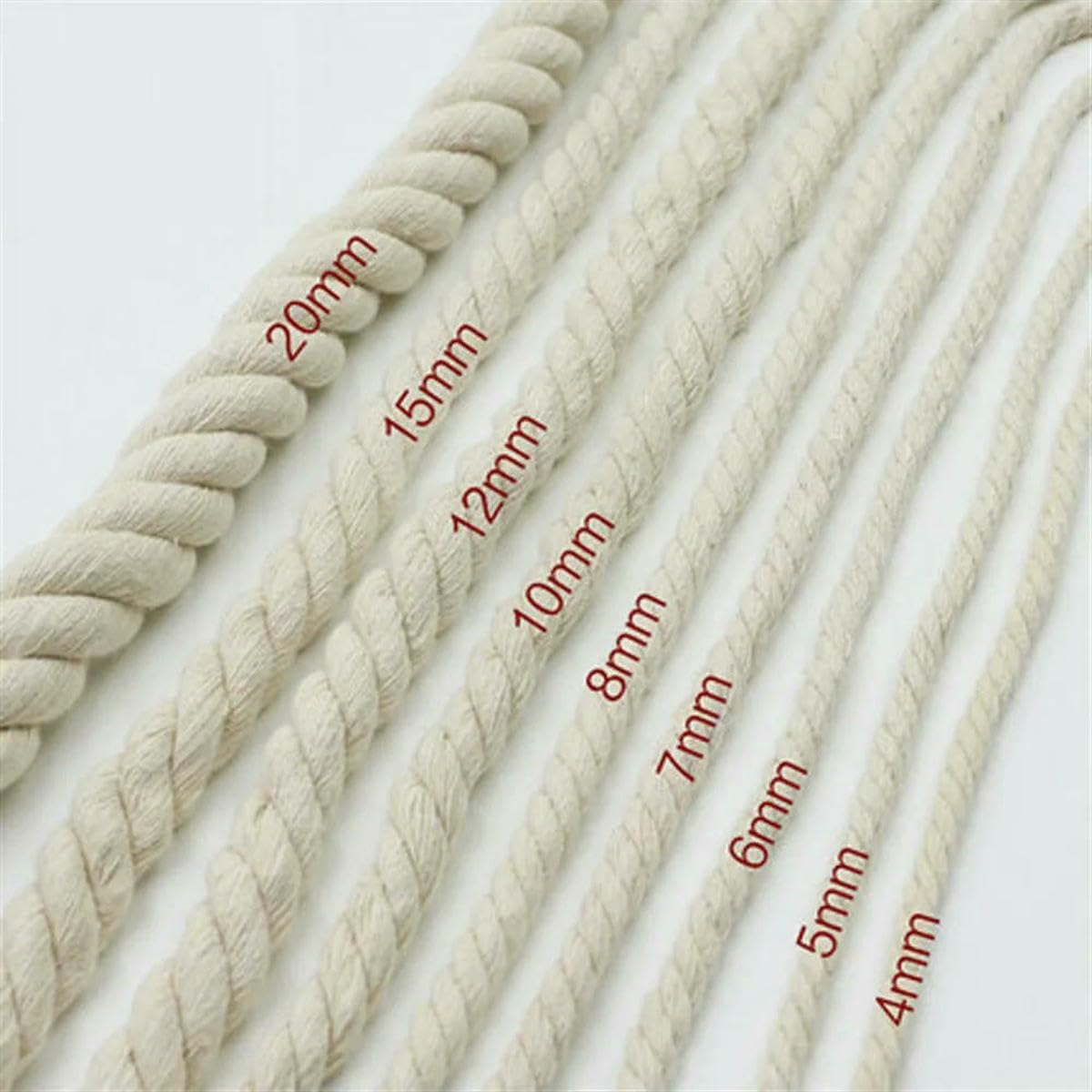Cordón de macramé, cordón trenzado, cordón de macramé, cordón trenzado de algodón for manualidades DIY, varios tamaños(10mm 10meter)