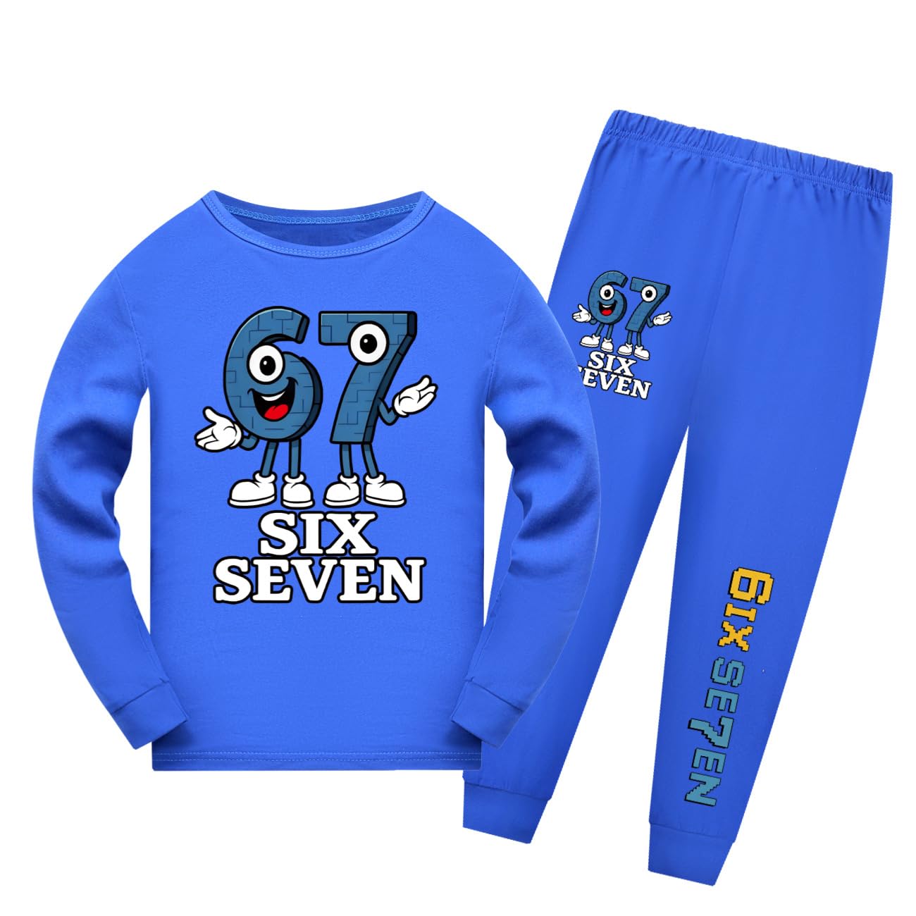 67 Meme Set di abbigliamento per ragazzi e ragazze Six Seven Number 6 7 Christmas maglia a maniche lunghe e pantaloni 2 pezzi tuta per bambini Streetwear