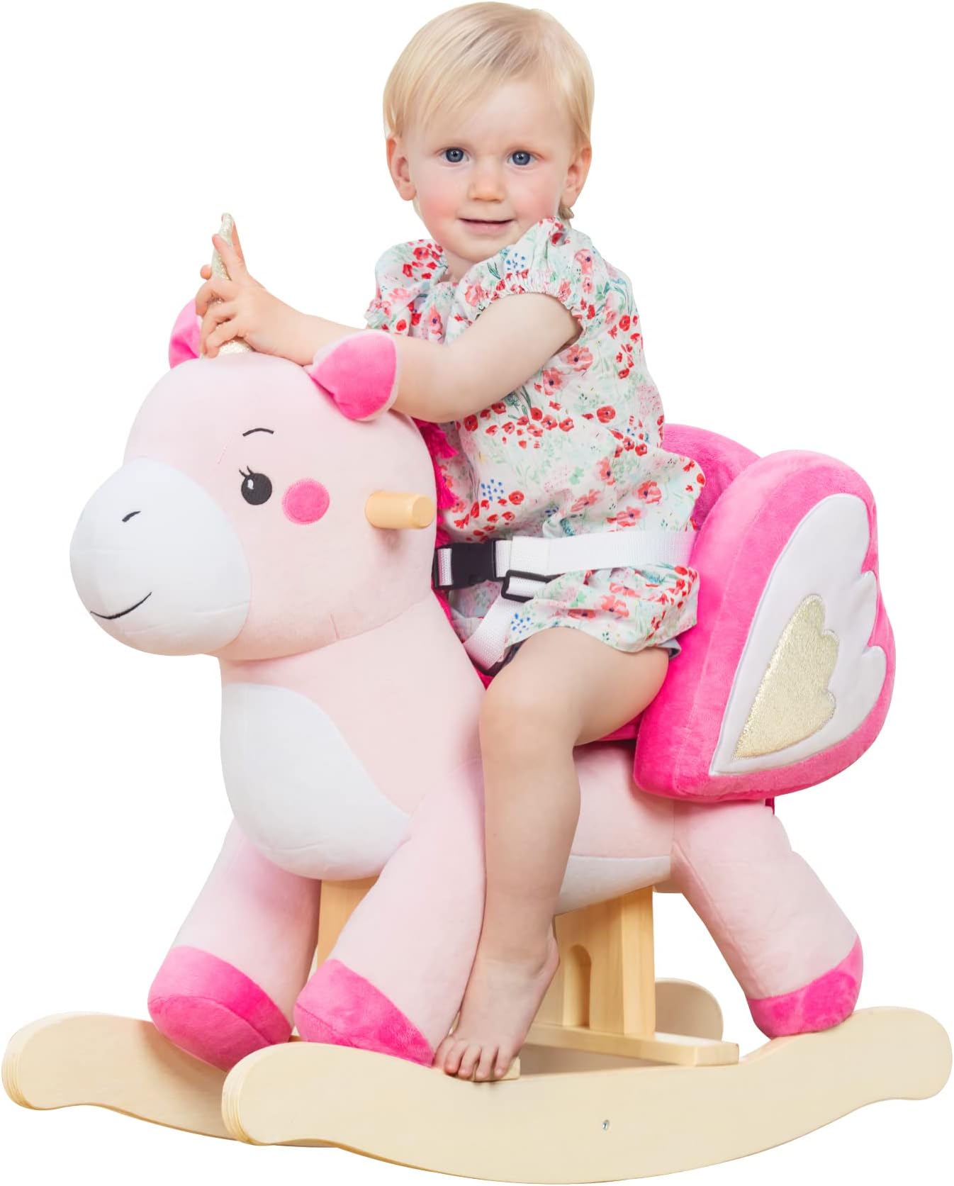 Baby Rocking Horse, Ride Unicorn, Kid Ride On Toy for 6 Month-3 Year Old, Infant (Boy Girl) Plush Animal Rocker, Toddler/Child Stuffed Ride Toy (Pink) | Kid Ride On Toy, Infant, Plush Animal Rocker, Toddler/Child, Stuffed Ride Toy
