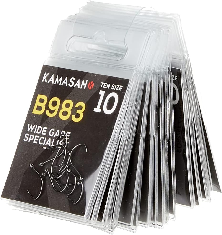 50 X Kamasan B980 Occhi Spinati.Taglia 12 Ganci.Gancio Forte Per Esche Grandi E Pesci Grandi