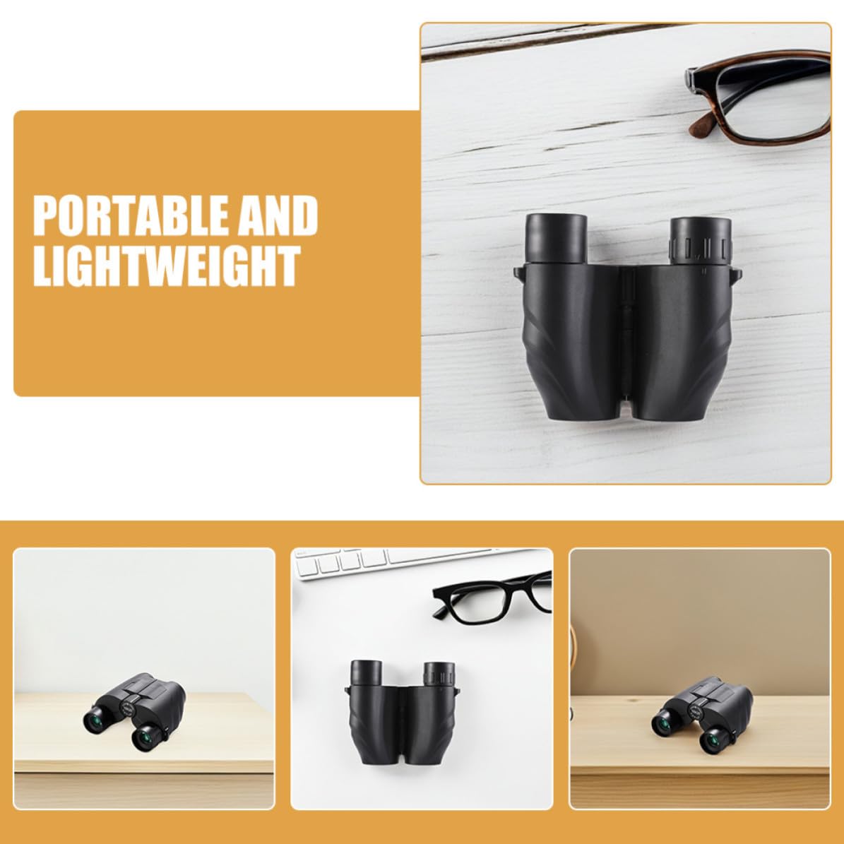 Binocolo 10x25 Compatto Nero in Abs ad Alta Definizione
