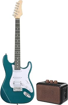 39 Inch Electric Guitar Kits, HSS Pickups 6 String Solid-Body Full Size Electric Guitars W/Amplifier, Bag, Strap, Cable, Accessories Blue