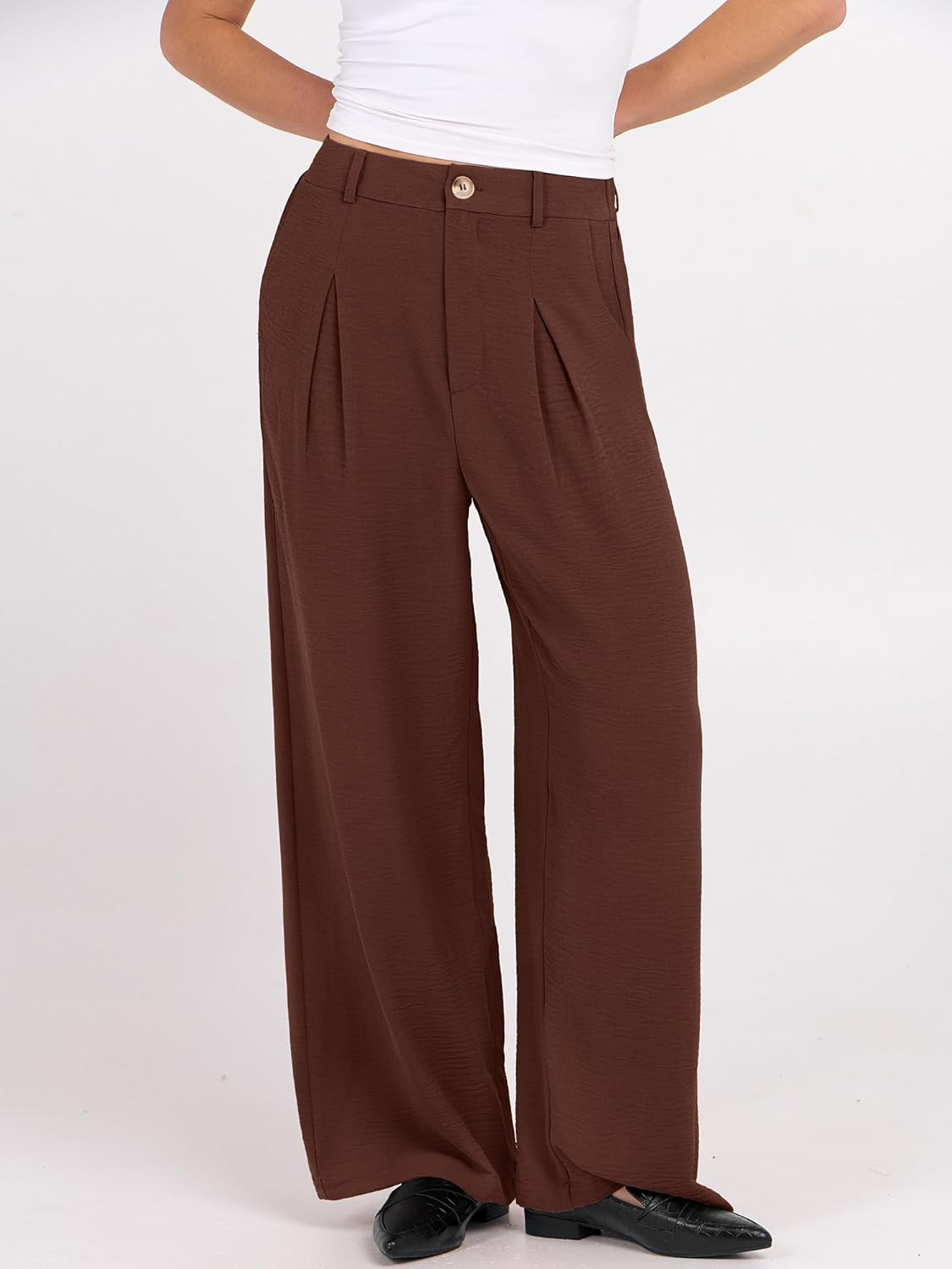 ANRABESS Women Wide Leg Dress Pants 2026 Summer High Waisted Business Casual Work Trousers Dressy Office Palazzo Pants Slacks - Image 3