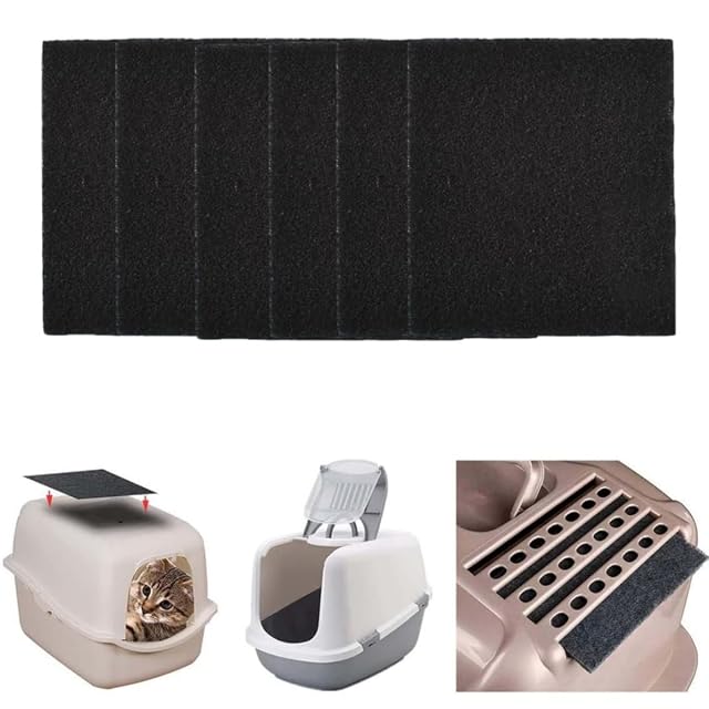 Foto 4 de 8 de BOBOZHONG Filtros De Carbón Activado para arenero de Gatos,6 Piezas filtros de carbón de Repuesto,Filtro…