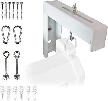 Elite Screens 6" White Projector Screen L-Brackets, Single Metal Welded Construction, Wall or Ceiling Mount - Includes Hooks and Hardware, Model ZVMAXLB6-W