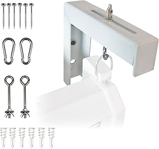 Elite Screens 6" White Projector Screen L-Brackets, Single Metal Welded Construction, Wall or Ceiling Mount - Includes Hooks and Hardware, Model: ZVMAXLB6-W