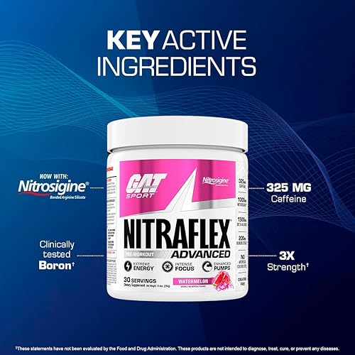 Miniatura 4 de GAT Nitraflex Suplemento nutricional, 10 oz, sin DMAA, GAS10685981387, 1, 1
