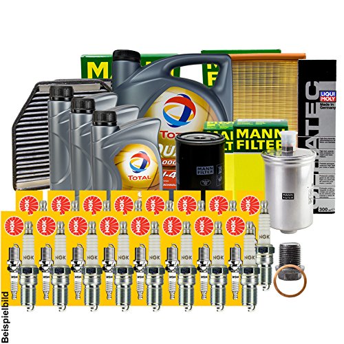 Preisvergleich Produktbild FILTER + KERZEN + DICHTUNG + 8L TOTAL 5W-40 + CERA TEC