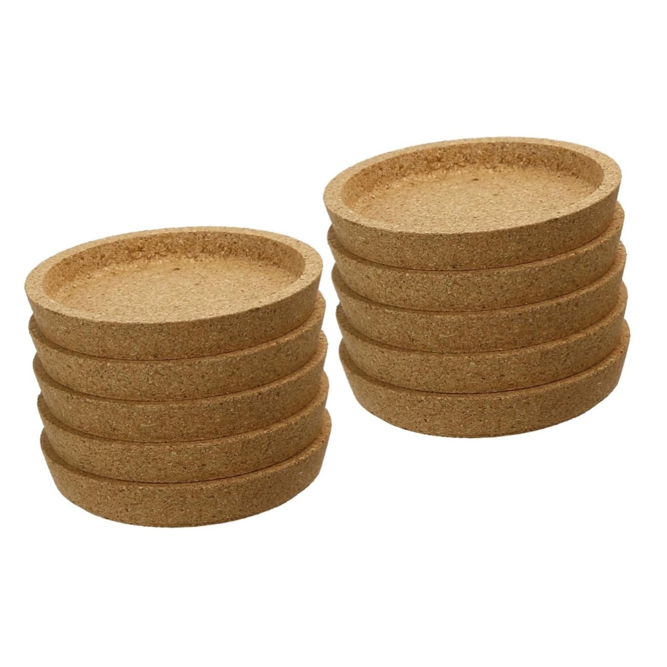 TOPBATHY 2 Series Posavasos Redondos De Corcho Aislantes Térmicos para Tazas Y Platos Decorativos Y Prácticos para Hogar Y Oficina Khaki 5 Piezas*2