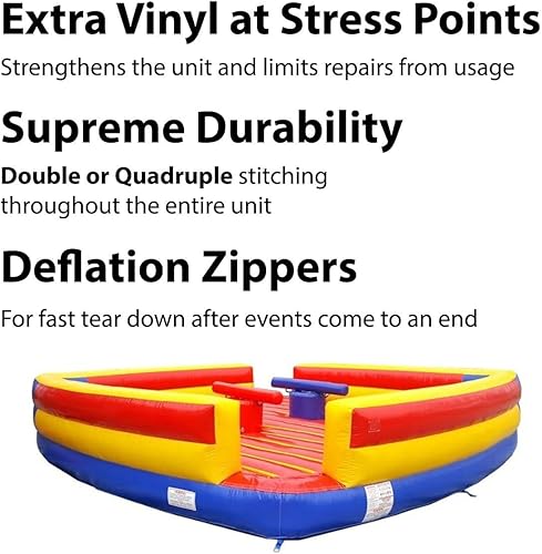 Miniatura 5 de TentandTable Juego inflable interactivo completo de Gladiator Joust Arena de 23 pies por 23 pies, 4.5 pies de alto con dos cascos incluidos, dos