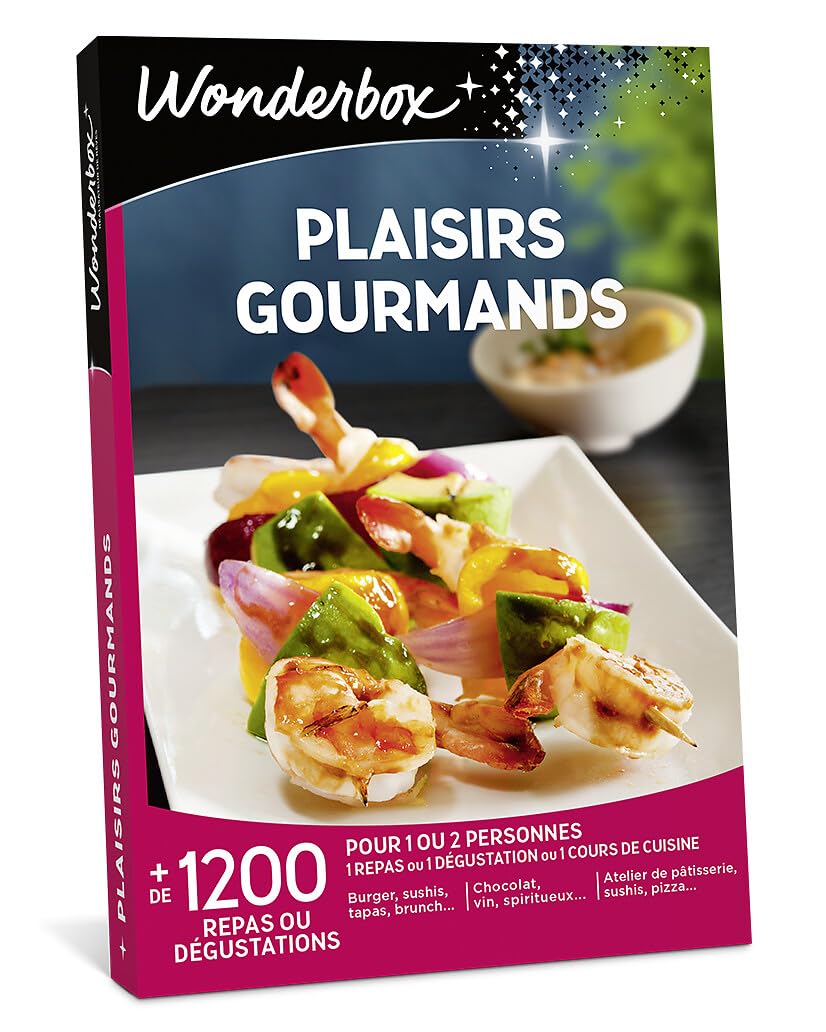 Wonderbox - Coffret Cadeau Plaisirs Gourmands – 2900 Dégustations De Champagnes Et Spiritueux, Repas Gourmands Ou Cours De Cuisine Pour 1 Ou 2 Personnes
