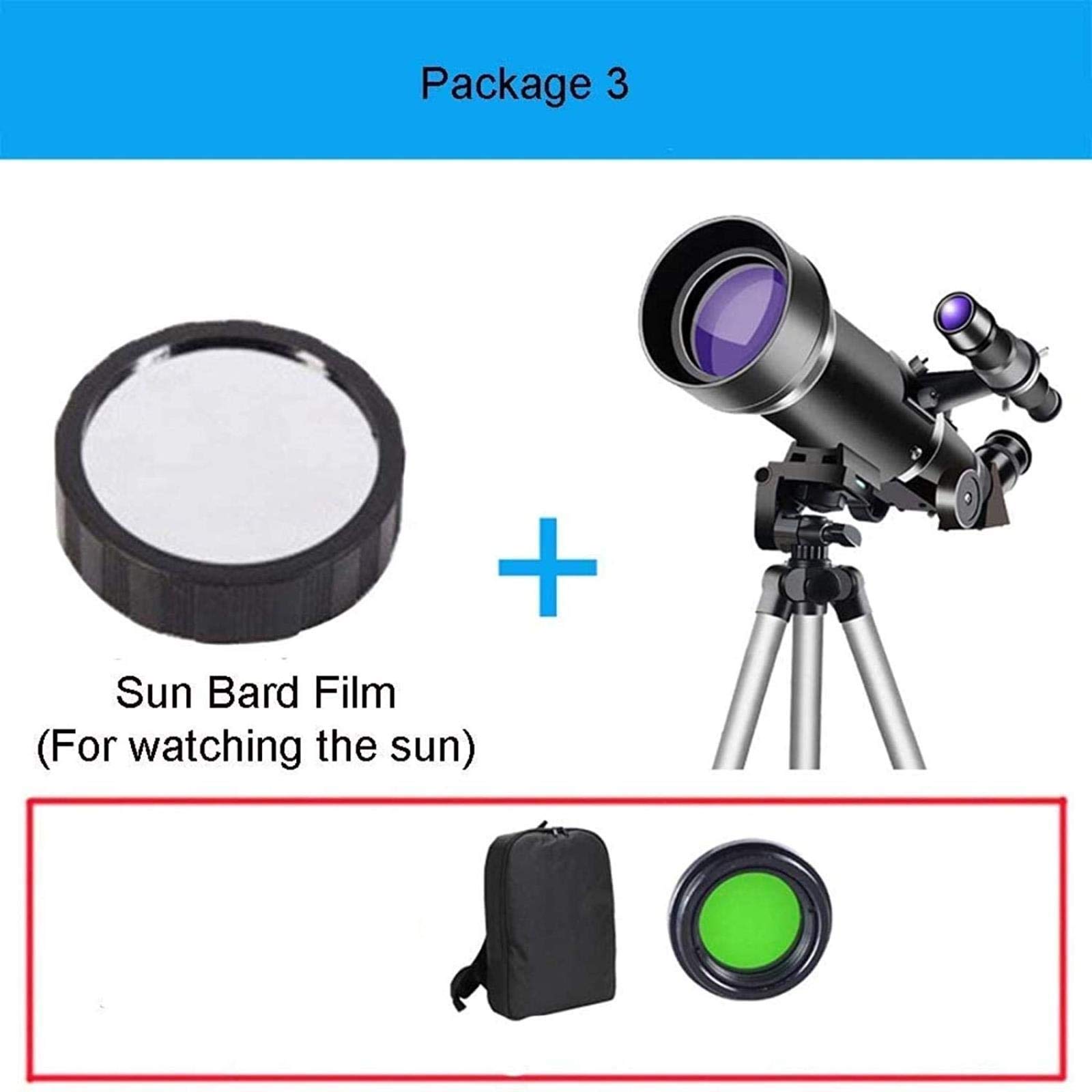 s para astronomía, Gran diámetro de 70 mm para niños Principiantes, Refractor, Viaje con Bolsa de Transporte, trípode, Regalos para cumpleaños Infantiles, para Interiores/Exteriores