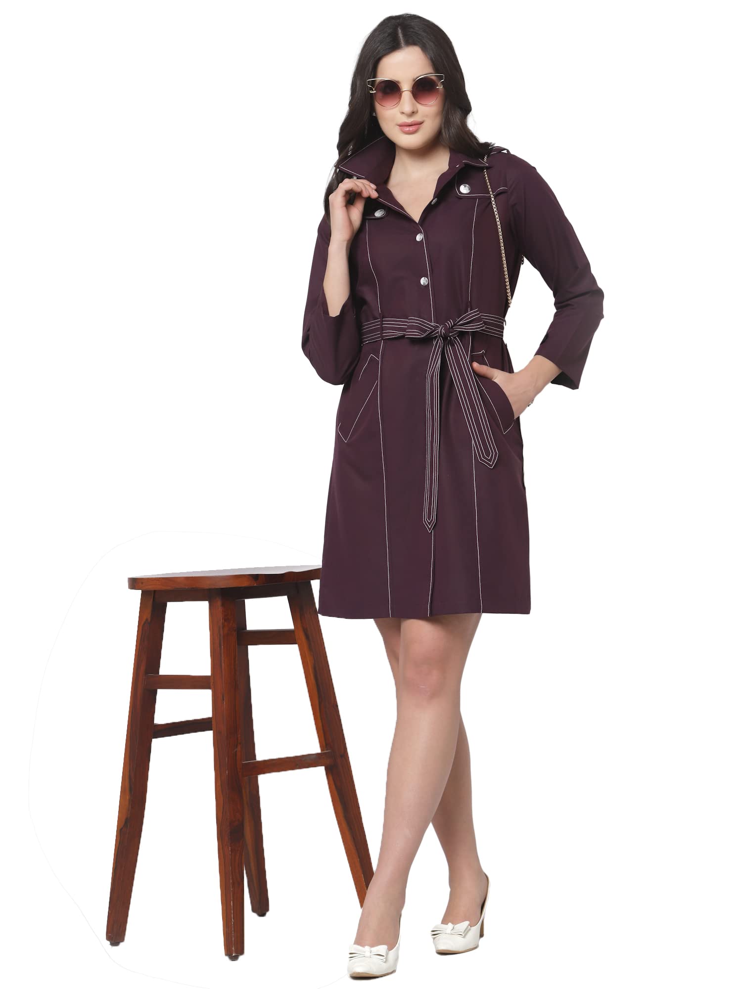 office & you Red trench coat with belt-picture-21