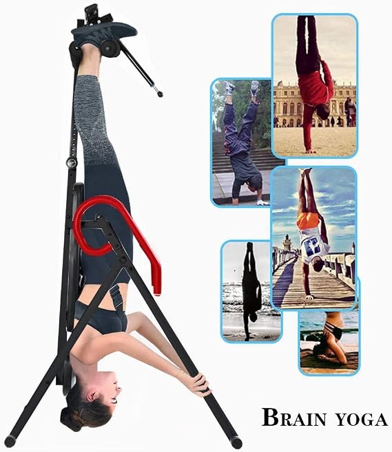 Robust Inversion Table, Height Adjustable Folding Home Fitness Teeter Inversion Table, Relieves Back Pain/Reduces Muscle Tension