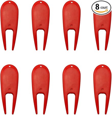 Review ZRM&E 8pcs Plastic Golf Divot Tool Non-Slip Golf Repair Tool Golf Accessories, Red