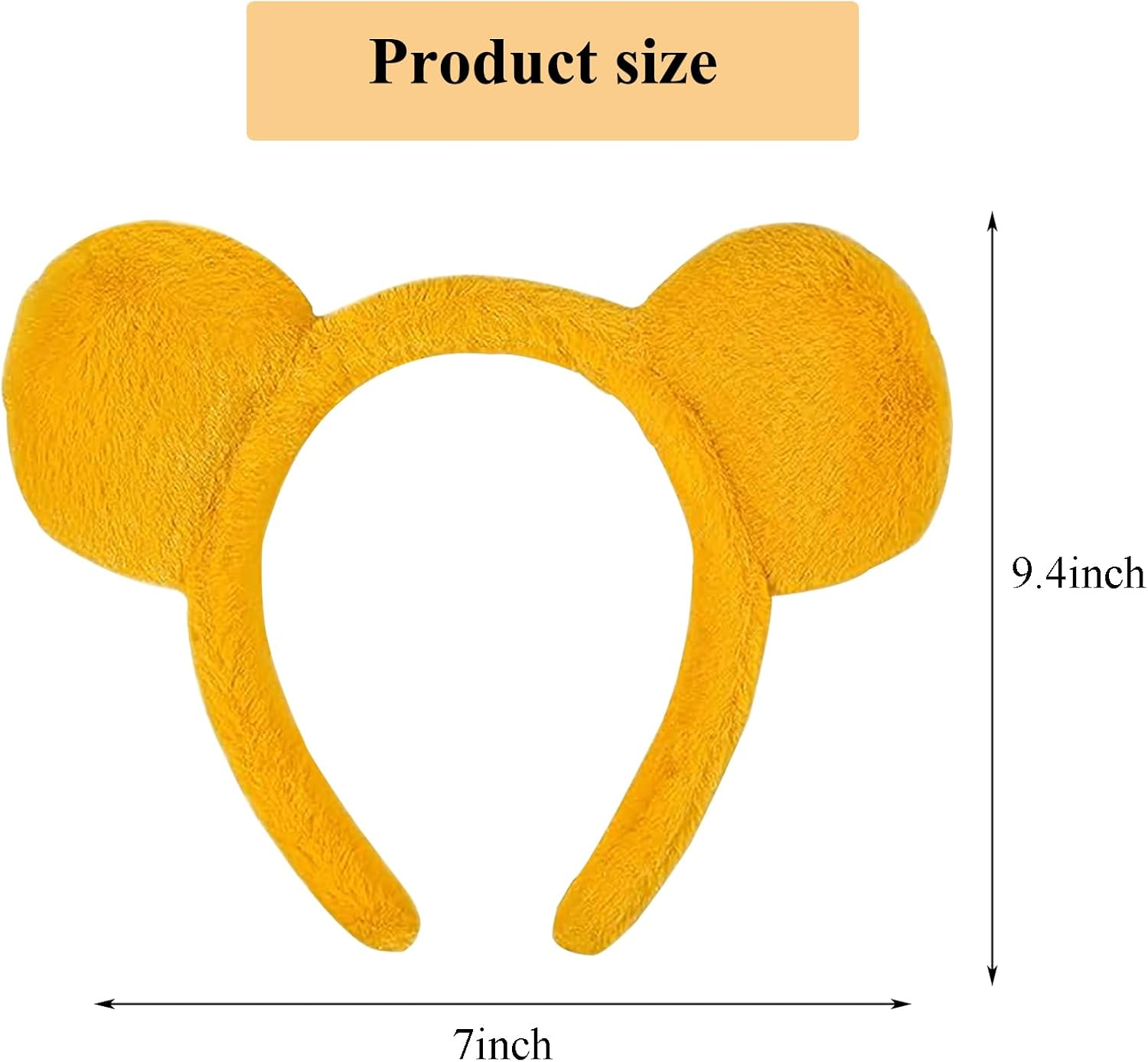 Yellow Bear Ear Headband and Tail, Halloween Costume Accessory Set with Cute and Fashionable Yellow Headband - Image 2