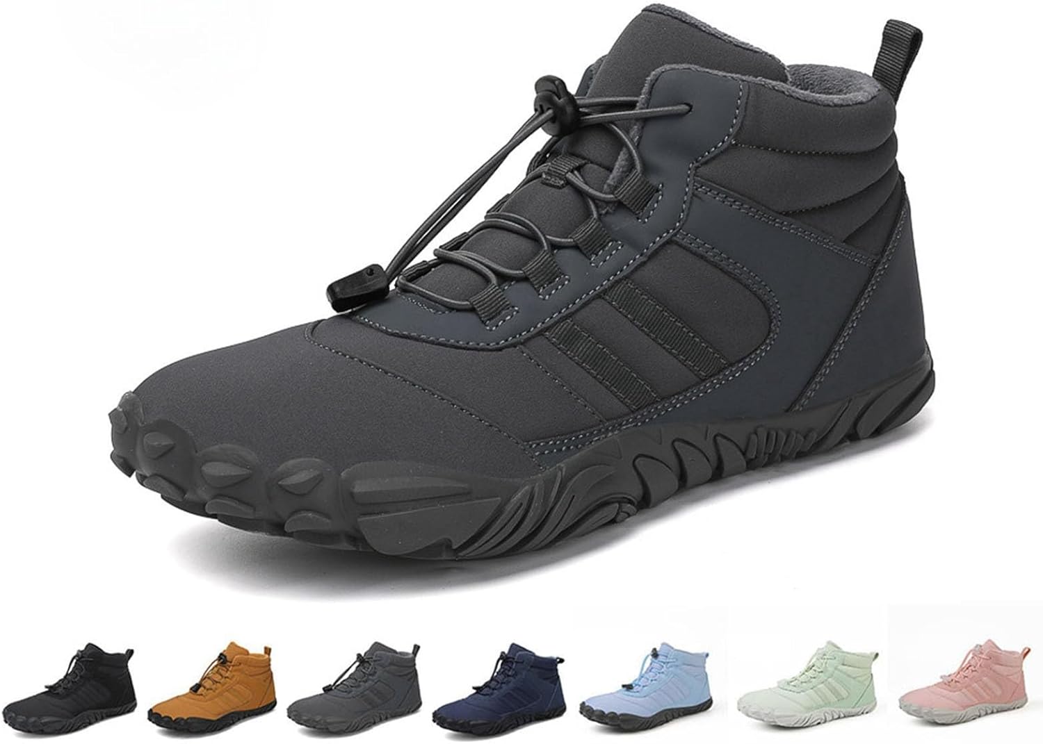 Winter Barefoot Shoes,Non-Slip Warm Walking Shoes for Men Women,Wide Toe Waterproof Hiking Shoes