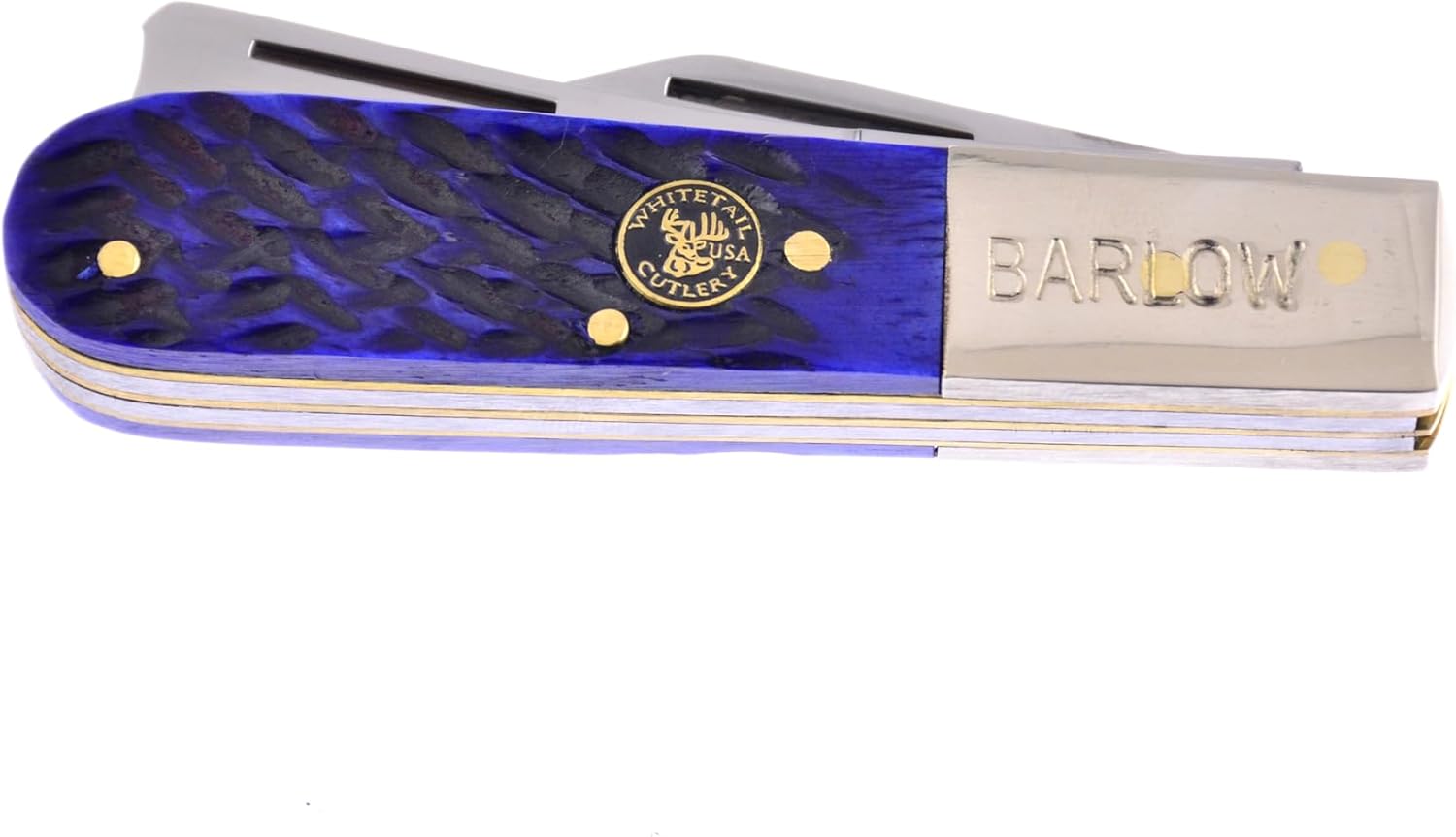 Pocket Knife 0113BLPB Barlow Razor with a Blue Jigged Bone Handle German Stainless Steel Blade Closed 3.25 Inches