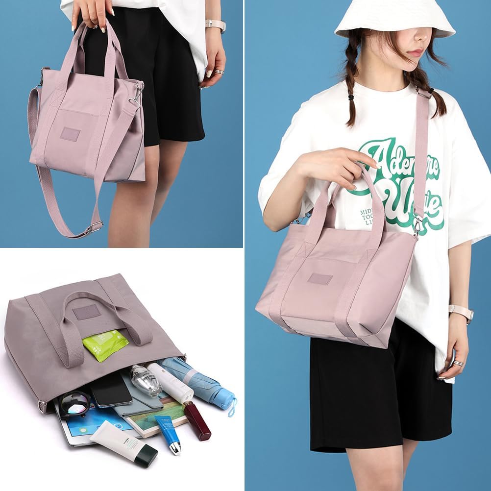 Nylon Tote Bag for Women Waterproof Cross Body Handbags Purses with Zipper Pocket Shoulder Bag Ladies Casual Satchel