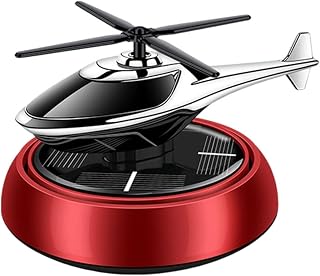 Purificador giratorio alimentado por difusor, simulado como adorno de avión para interior de coche, rotación de energía solar y función de aromaterapia (Gardenia roja)