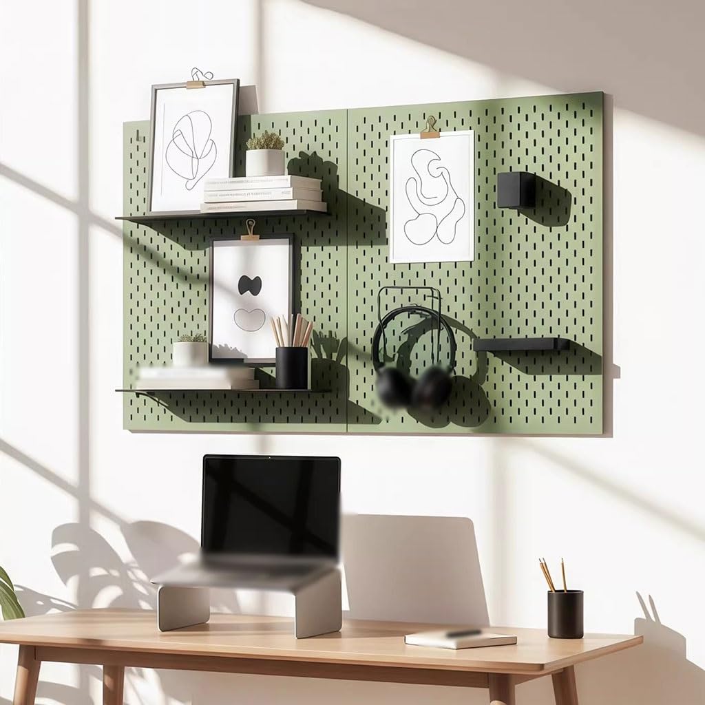 Wandorganizer Aus Stahl Für Werkzeuge, 3er-Pack Lochwände Für Die Garage, Paneele 56 X 36 Cm(Green color)