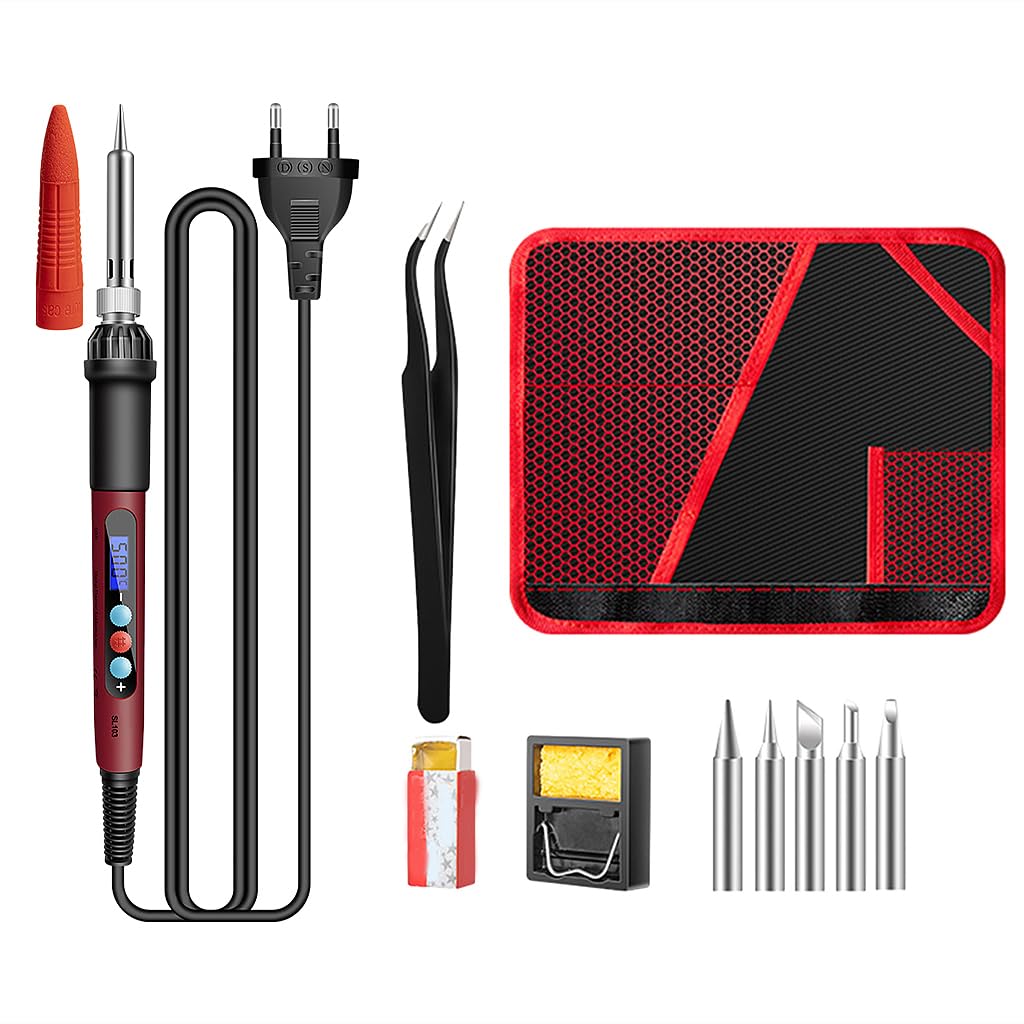 Serplex® Soldering Iron Kit, 60W/220V Soldering Gun 180-500°C Adjustable Temperature & LCD Display Electric Soldering Kit Set with 5 Soldering Iron Tips, Flux, Bit Cap (11pcs) (B0CD24JR2B) Amazon Price History, Amazon Price Tracker