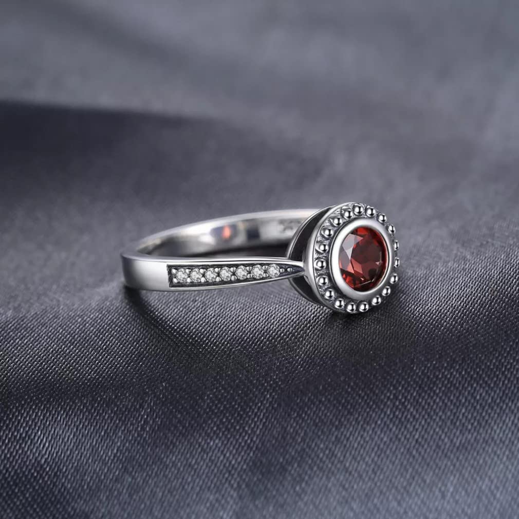 Natürlicher Granat 925 Sterling Silber Ring für Frau Edelstein Schmuck Jahrestagsgeschenk