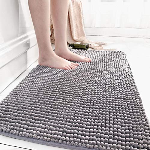 Preisvergleich Produktbild HJW Antirutschmatte Badezimmer Mats Küche Fußmatten Haushalt Badteppiche Türmatten Wasseraufnahme 50X80Cm Plain Zeit-Gray