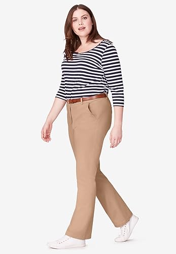 Miniatura 4 de Ellos Pantalones chinos elásticos clásicos de talla grande para mujer