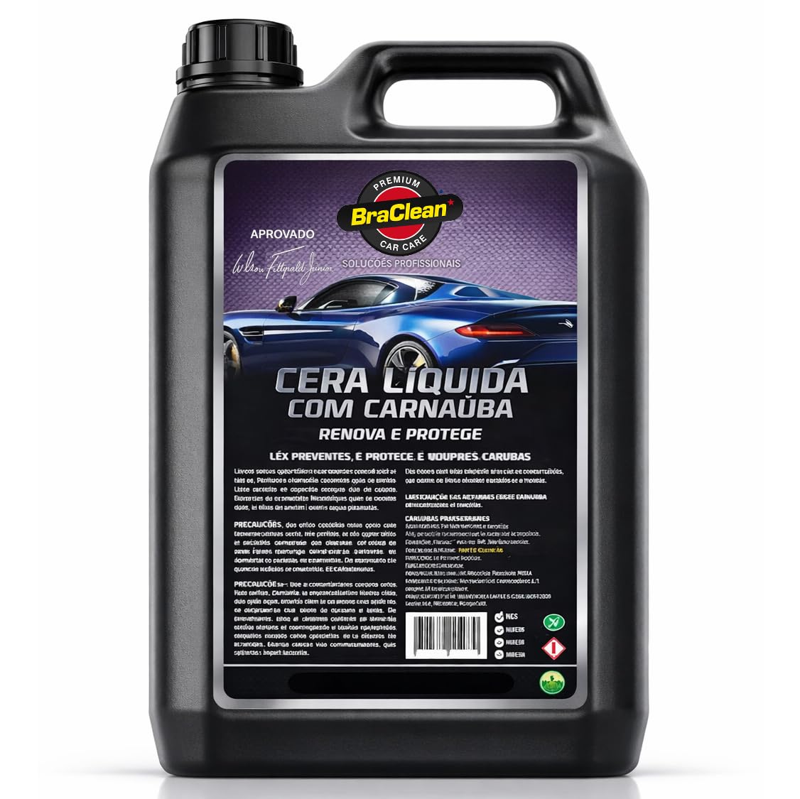 Cera Automotiva Líquida Brilho Rápido Proteção Pintura 5L Enceramento Carroceria