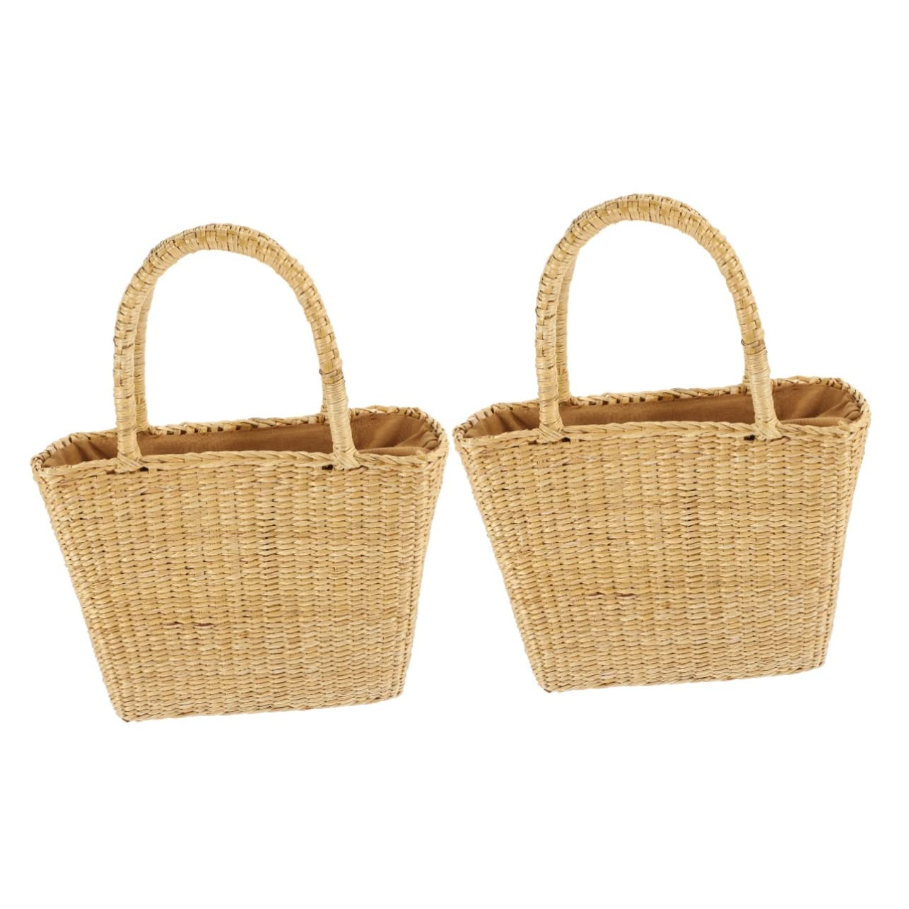 SOIMISS 2pièces Tissé Pour Plage Cabas Artisanal Élégant Pour Shopping Et Sorties Été à Main Pratique Et Léger Avec Poignées