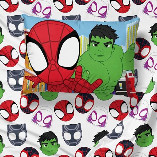 Image of Sunny Side Up Spidey & His Amazing Friends Toddler Sheet Set - 3 Piece Toddler Bedding Set Includes Pillow Cover - Super Soft Superhero Microfiber Sheets Features Miles Morales & Ghost Spider